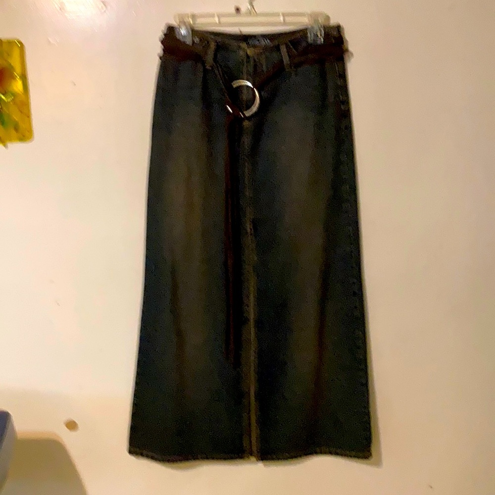 Angels brand Blue Jean Skirt with leather belt